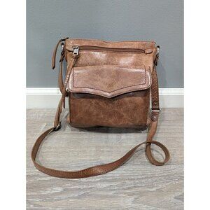 The Sak Women's Ventura Distressed Brown Leather Flap Crossbody Shoulder Bag